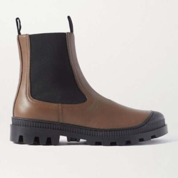 Loewe Khaki Green Rubber-Trimmed Leather Chelsea Boots - 5, in box 🇪🇸 - Picture 3 of 14